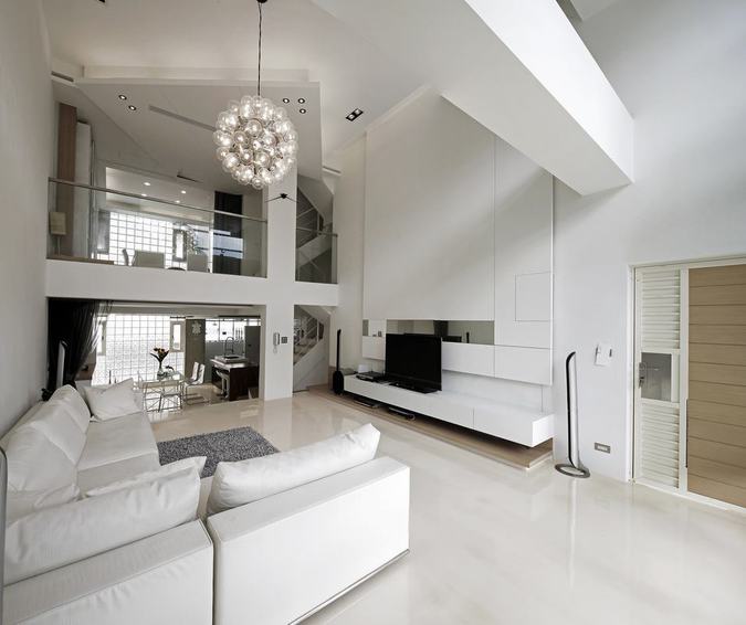 白色简约小别墅局部设计 - 效果图