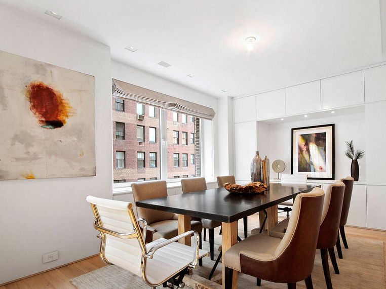 简约现代风餐厅8人位餐桌效果图