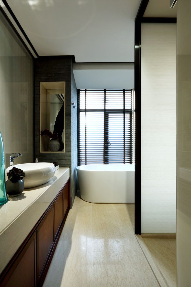 新中式风格 卫生间洗手盆装饰 - 效果图