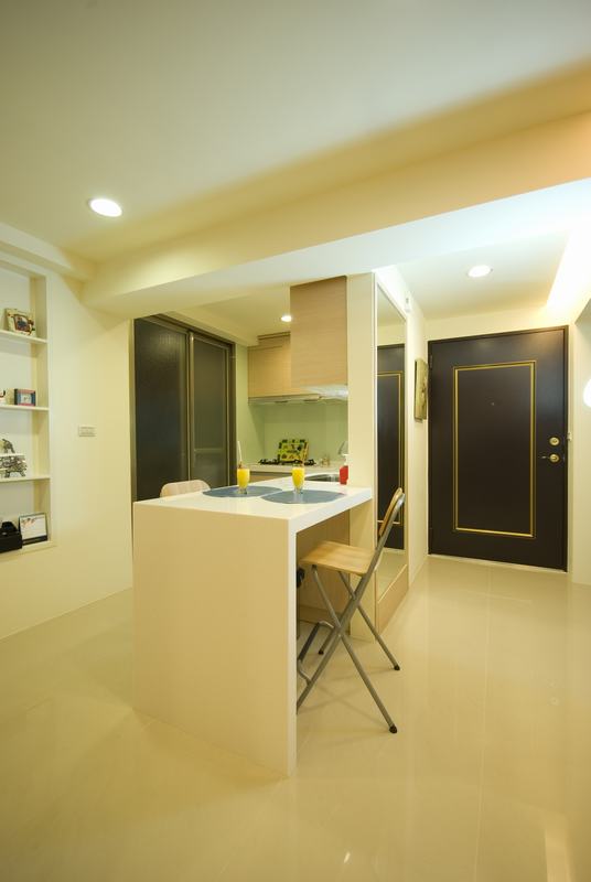 简约时尚家装白色大理石吧台设计 - 效果图