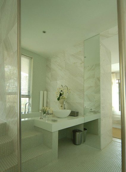 时尚现代简约卫生间台阶隔断设计 - 效果图