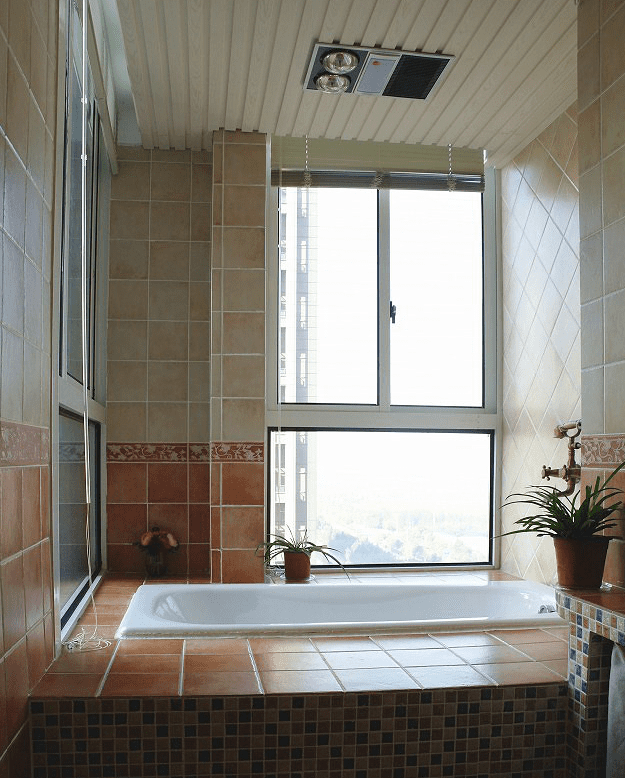 美式田园风格浴室窗户设计 - 效果图