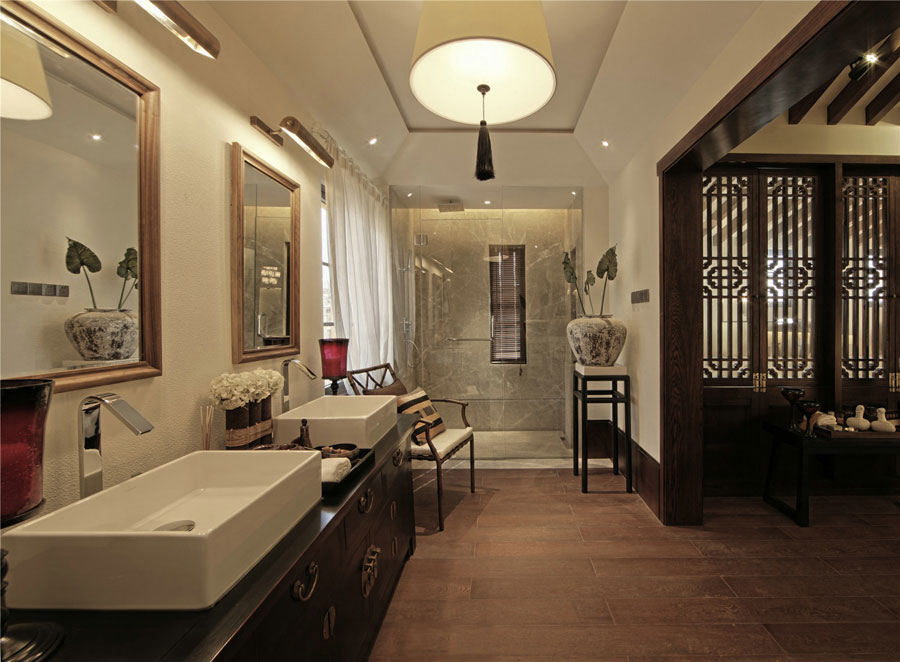 复古现代中式卫生间装修欣赏图 - 效果图