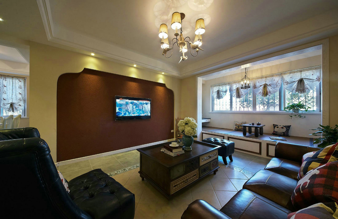 田园风格二居客厅创意设计 - 效果图