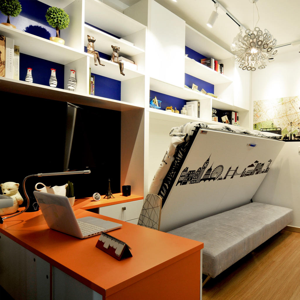 现代小户型创意收纳床设计 - 效果图